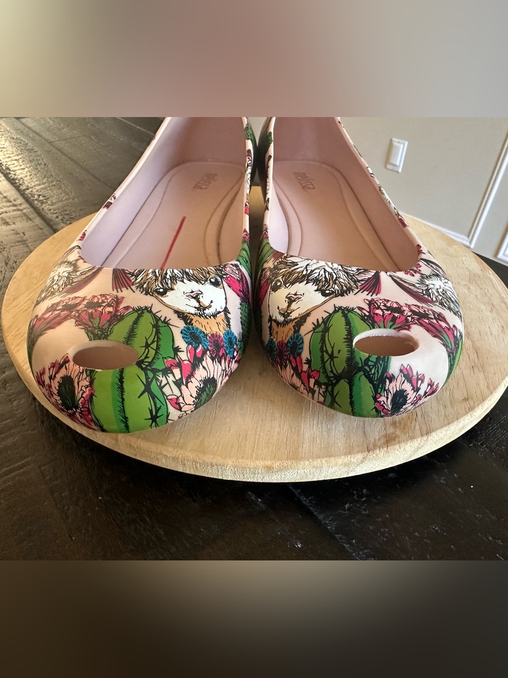 Melissa Women's Llama and Cactus Ballet Flats- size 7